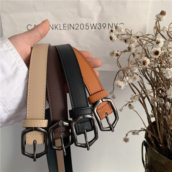 Curea bărbătească din piele cu cataramă metalică - mai multe culori