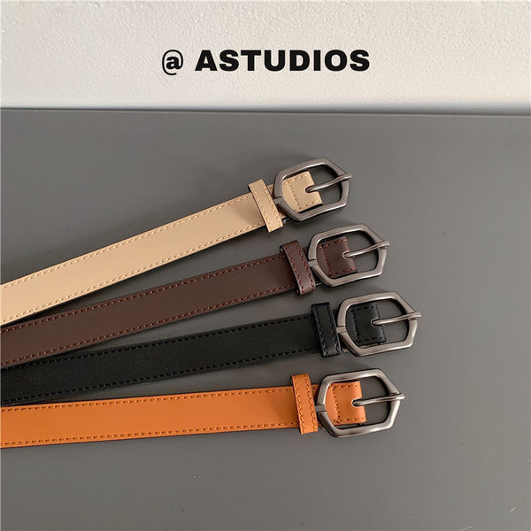 Curea bărbătească din piele cu cataramă metalică - mai multe culori