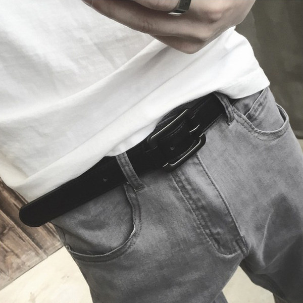 Ανδρική ζώνη από οικολογικό δέρμα με μεταλλική αγκράφα - τριών χρωμάτων