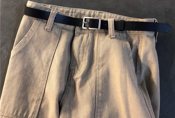 Μοντέρνα ανδρική ζώνη με μεταλλική πόρπη - τριών χρωμάτων