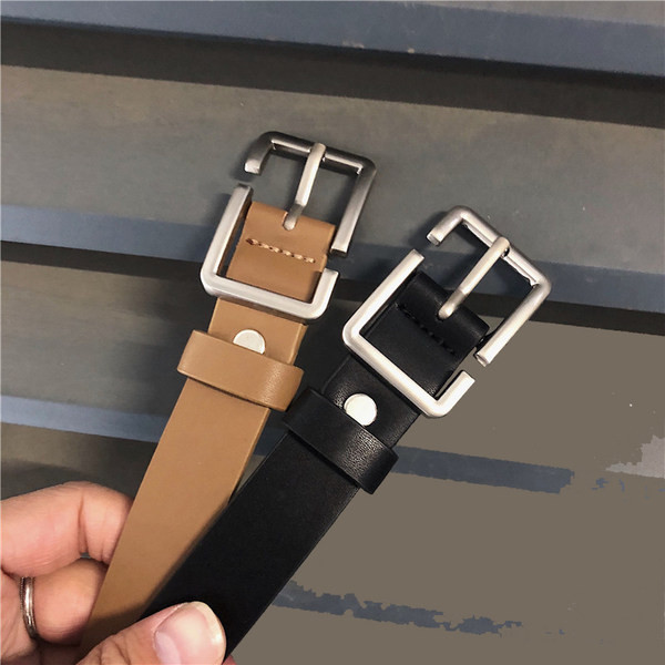 Μοντέρνα ανδρική ζώνη με μεταλλική πόρπη - τριών χρωμάτων