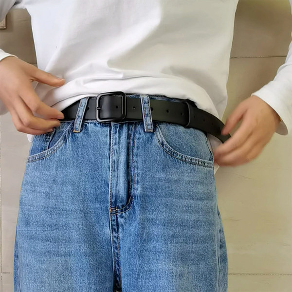 Ανδρική ζώνη από οικολογικό δέρμα με τετράγωνη πόρπη - τρία μοντέλα