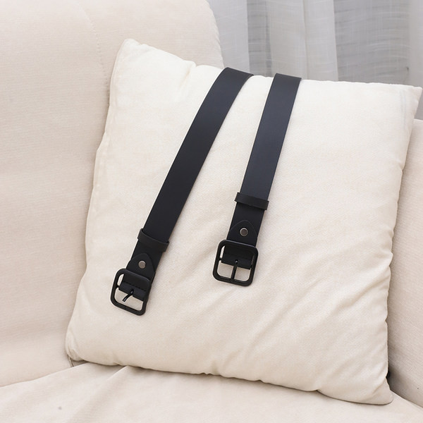 Ανδρική ζώνη από οικολογικό δέρμα με τετράγωνη πόρπη - τρία μοντέλα