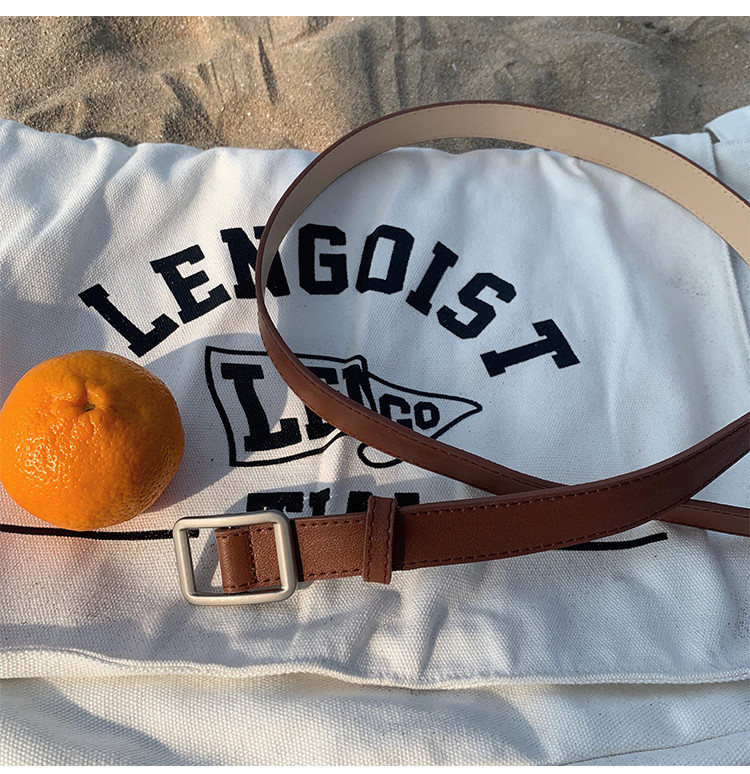 Νέο μοντέλο έκο δερμάτινη ζώνη με τετράγωνη πόρπη κατάλληλη για άνδρες και γυναίκες