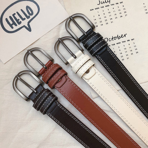 Sima modell férfi műbőr öv fém csattal