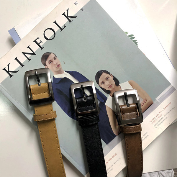 Ανδρική ζώνη από οικολογικό δέρμα με αγκράφα σε τρία χρώματα