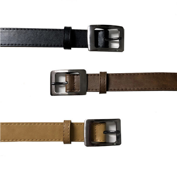 Ανδρική ζώνη από οικολογικό δέρμα με αγκράφα σε τρία χρώματα