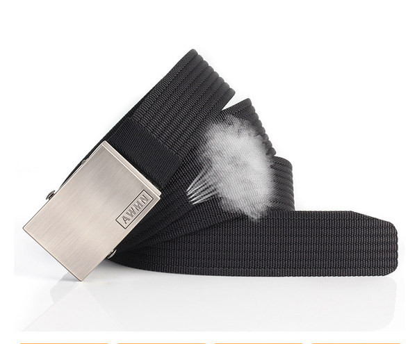 Καθημερινή υφασμάτινη ζώνη με μεταλλικό κούμπωμα