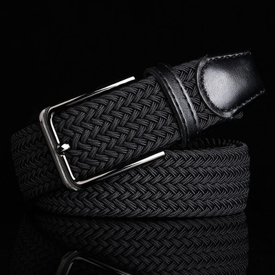 Ανδρική ελαστική πλεκτή ζώνη με μεταλλική πόρπη