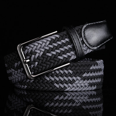 Ανδρική ελαστική πλεκτή ζώνη με μεταλλική πόρπη