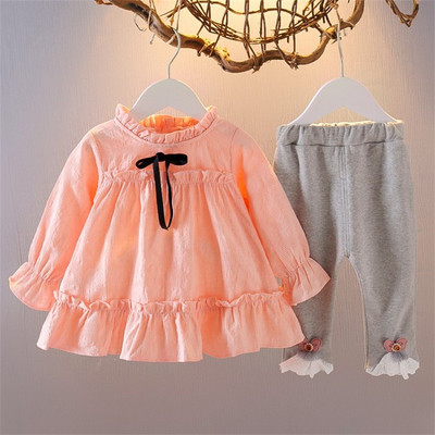 Μοντέρνο παιδικό σετ για κορίτσια μπλούζα δύο με κολάν