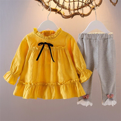 Μοντέρνο παιδικό σετ για κορίτσια μπλούζα δύο με κολάν