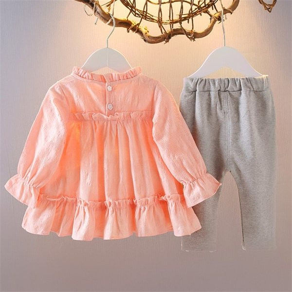 Μοντέρνο παιδικό σετ για κορίτσια μπλούζα δύο με κολάν