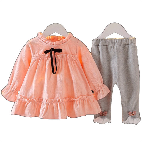 Μοντέρνο παιδικό σετ για κορίτσια μπλούζα δύο με κολάν