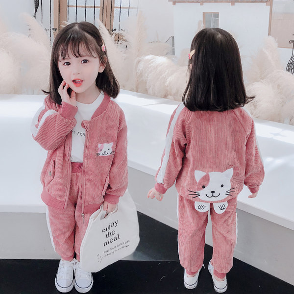 Παιδικό σετ για κορίτσια σε δύο μέρη με απλικέ γάτας