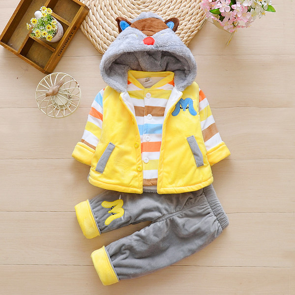 Παιδικό σετ φθινοπώρου-χειμώνα δύο τμημάτων με κουκούλα και 3D εφαρμογή