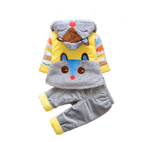 Παιδικό σετ φθινοπώρου-χειμώνα δύο τμημάτων με κουκούλα και 3D εφαρμογή