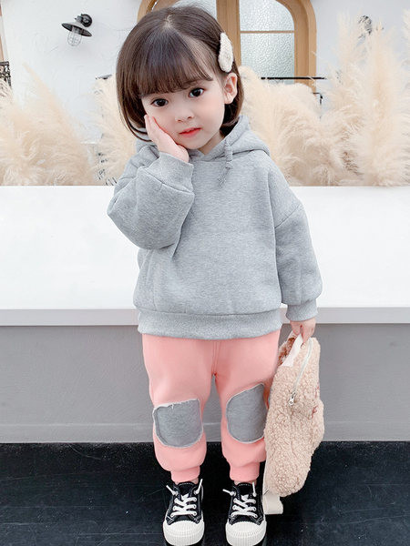 Παιδικό αθλητικό σετ για κορίτσια από μπλούζα με κουκούλα και εσώρουχο