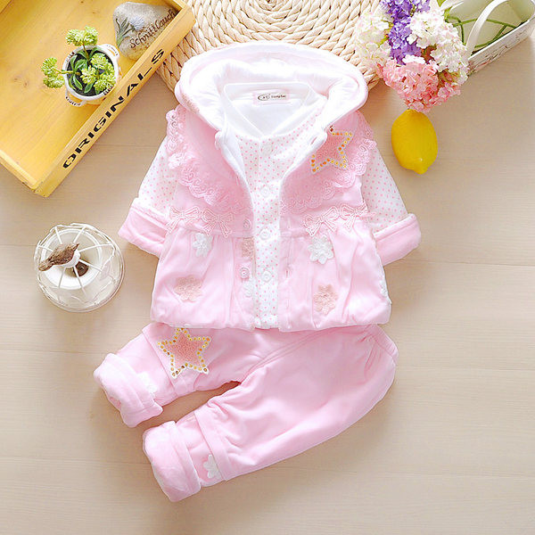 Vaikiškas kasdienis trijų spalvų rinkinys tinka mergaitėms