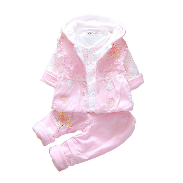 Vaikiškas kasdienis trijų spalvų rinkinys tinka mergaitėms