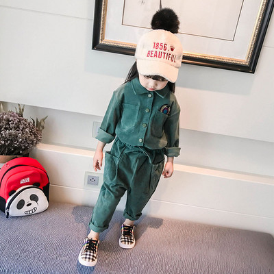 Παιδικό σετ κοτλέ με κέντημα - δύο μέρη