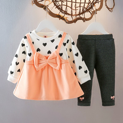 Παιδικό σετ δύο μερών για κορίτσια με σφηνό φόρεμα και κορδέλα