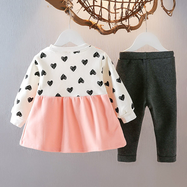 Παιδικό σετ δύο μερών για κορίτσια με σφηνό φόρεμα και κορδέλα