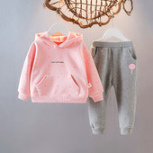 Set casual de bluza pentru copii cu gluga si pantaloni
