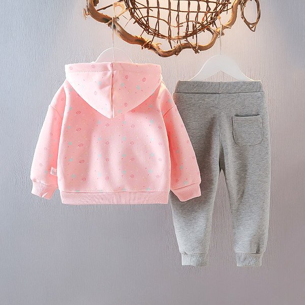 Παιδικό casual σετ μπλούζας με κουκούλα και παντελόνι