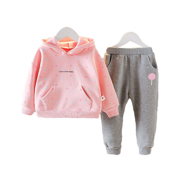 Παιδικό casual σετ μπλούζας με κουκούλα και παντελόνι