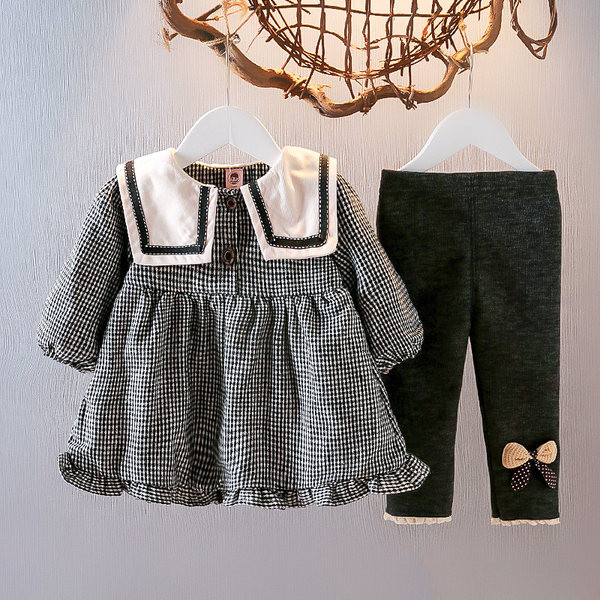 Νέο μοντέλο παιδικού καρό σετ σε δύο μέρη  για κορίτσια