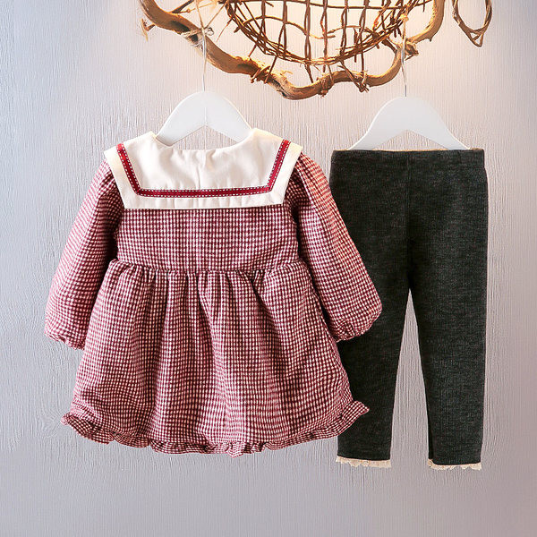 Νέο μοντέλο παιδικού καρό σετ σε δύο μέρη  για κορίτσια