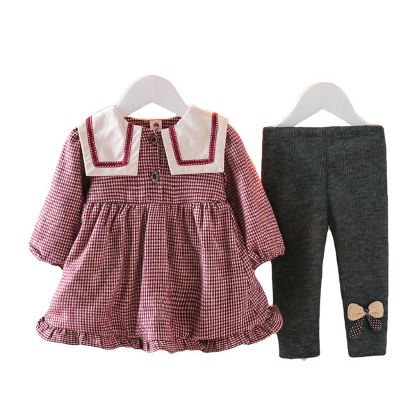 Νέο μοντέλο παιδικού καρό σετ σε δύο μέρη  για κορίτσια