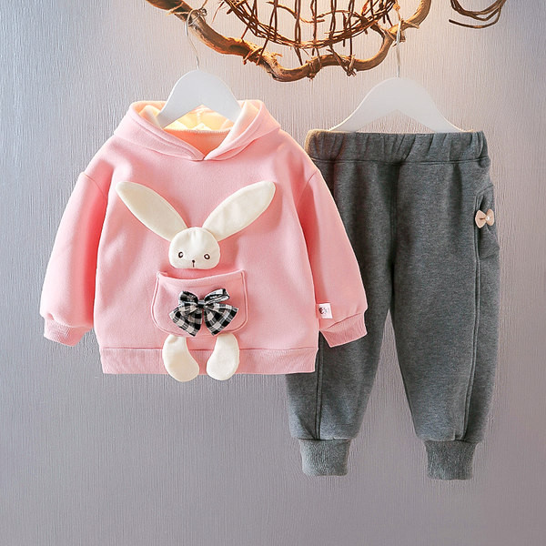 Детски комплект от блуза с 3D елементи и долнище