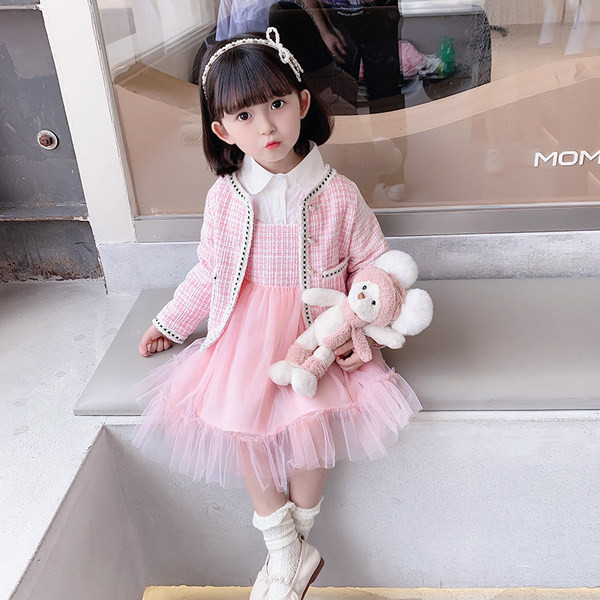 Παιδικό μοντέρνο σετ φόρεμα και παλτό