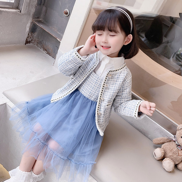 Παιδικό μοντέρνο σετ φόρεμα και παλτό