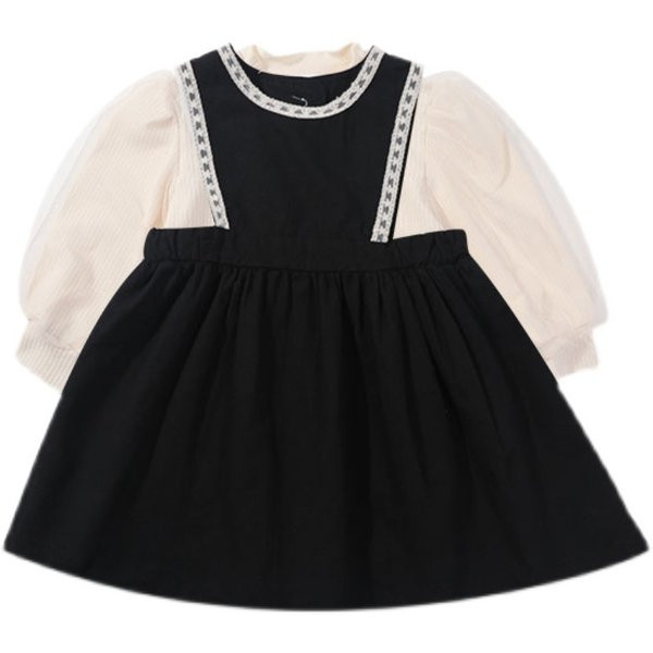 Κομψό παιδικό σετ φόρεμα και πουκάμισο με οβάλ λαιμόκοψη