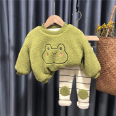 Set modern pentru copii cu broderie din doua piese