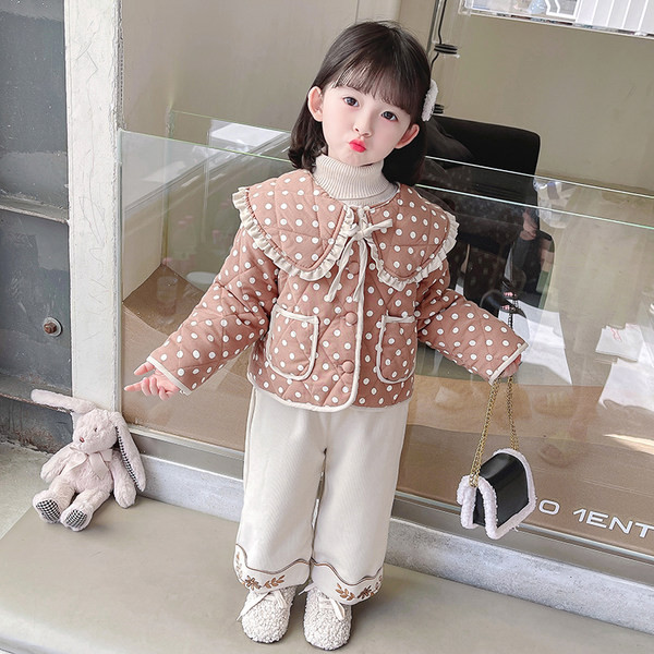 Παιδικό σετ μπουφάν με βολάν και παντελόνι