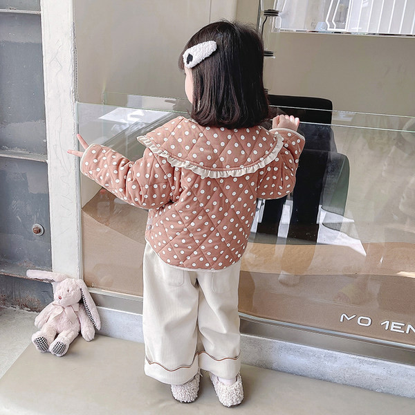 Παιδικό σετ μπουφάν με βολάν και παντελόνι