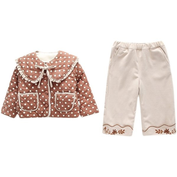 Παιδικό σετ μπουφάν με βολάν και παντελόνι