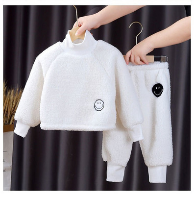 Set casual pentru copii de bluza si pantaloni cu broderie