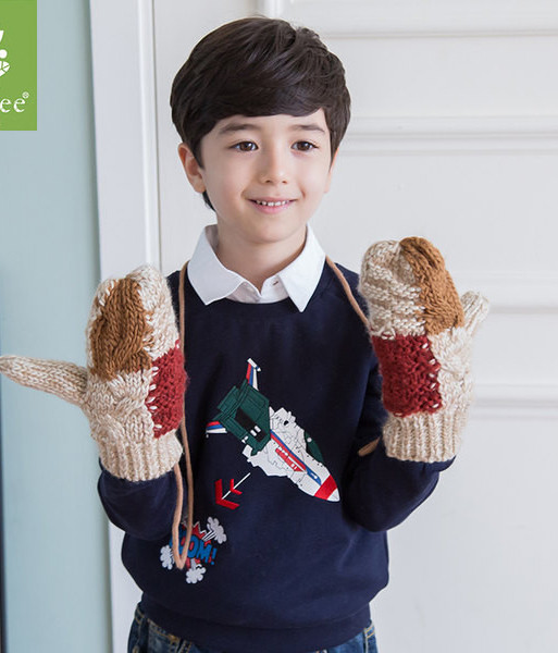 Παιδικά πλεκτά γάντια με ένα δάχτυλο