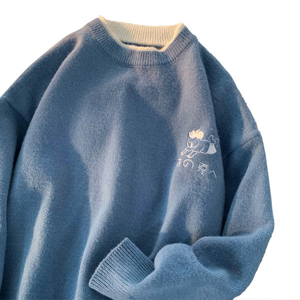 Νέο μοντέλο ανδρικό πουλόβερ με οβάλ λαιμόκοψη