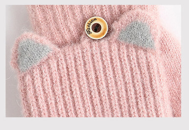 Mănuși de iarnă tricotate cu elemente 3D