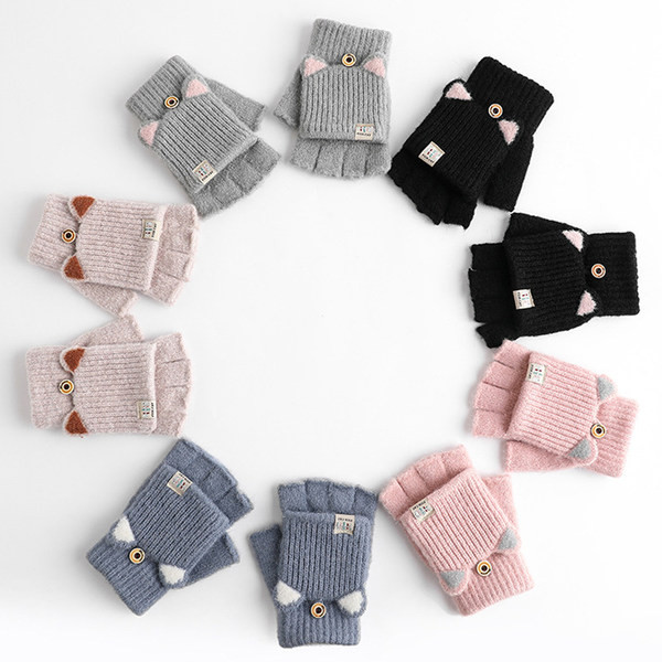 Mănuși de iarnă tricotate cu elemente 3D