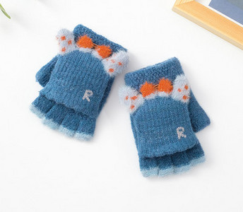 Manusi de iarna copii pentru fete cu aplicatie si broderie
