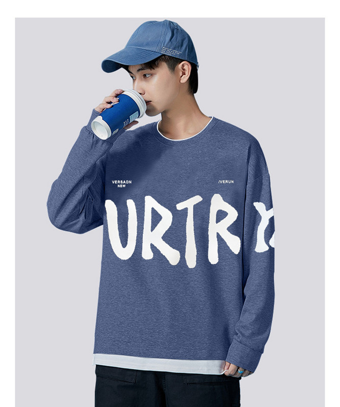 Ανδρικό φούτερ με οβάλ λαιμόκοψη και επιγραφή