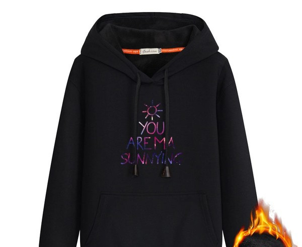 Ανδρικό μοντέρνο φούτερ με επιγραφή και κουκούλα