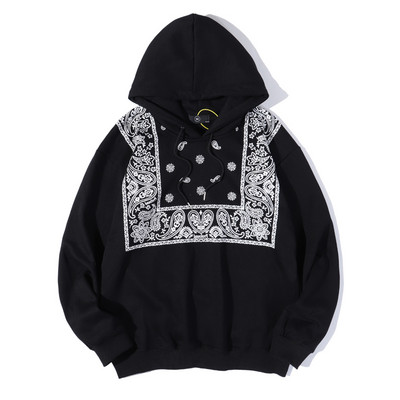 Hanorac casual pentru bărbați, cu glugă, de culoare neagră